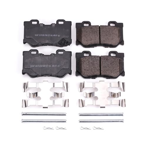 Image of PowerStop Rear Brake Pads for Infiniti FX50 2009-13 |G37 2008-13 |M35h 2012-13 |M37 2011-13 |M56 2011-13 |Infiniti Q50 2014-24 - Z17 Ceramic Brake Pads with Installation Hardware, 17-1347