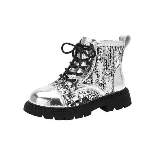 IWIHMIV Girls Ankle Booties Toddler Girl Winter Shoes Toddler Girls Ankle Boots Little Kid Outdoor Booties Leather Comfort Shoes