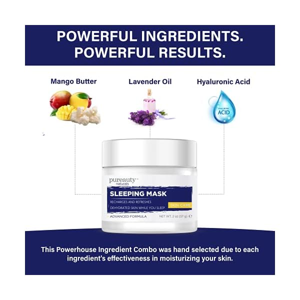 Sleep-Mask-Cream-Hydrating-face-Mask-Cream-Sleeping-Mask-Overnight-Mask-for-women-skincare-Moisturizing-beauty-face-masks-with-Hyaluronic-Acid-face-masks-Overnight-Cream-Pureauty-Naturals-2oz Sleep Mask Cream, Hydrating face Mask Cream Sleeping Mask, Overnight Mask for women skincare Moisturizing beauty face masks with Hyaluronic Acid, face masks, Overnight Cream - Pureauty Naturals, 2oz