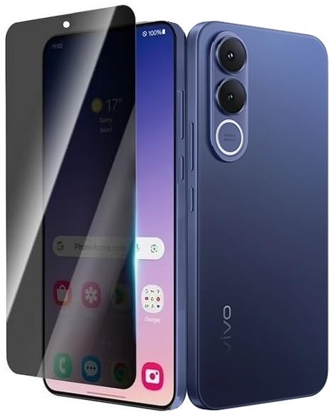 Image of FG Glue Front Privacy Tempered Glass For Vivo V70 FE 5G Screen Protector (28 Degree Privacy) 9H Glass Anti-Spy Screen Guard Black