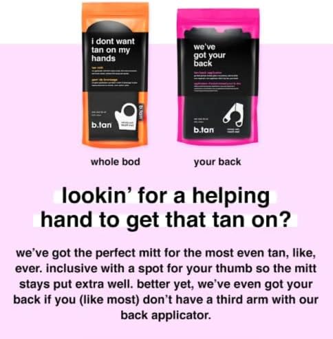 b.tan Back Self Tanning Applicator | We've Got Your Back - Best Sunless Tanner Body Mitt w/Handles, Streak-Free, Velvety Soft, Reusable, Washable, Great for Foam, Mousse, Gradual Lotion, & Drops