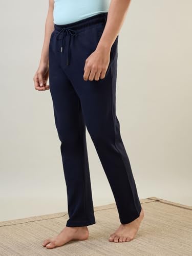 Image of Raymond SleepZ Men Regular Fit Solid Pattern Cotton Polyester Blend Trackpant