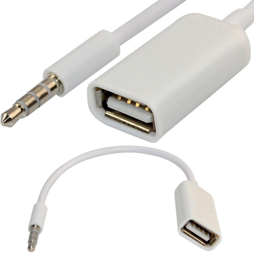 3.5mm Male AUX Audio Plug Jack to USB 2.0 Female Converter Cable Cord EN