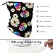 FOSKERV Women's Fashion Warm Neck Gaiter, Soft Comfortable Neck Warmer, Reusable Face Cover Scarf with Elastic Cord for Daily Use, Flowers Floral Sugar Skull