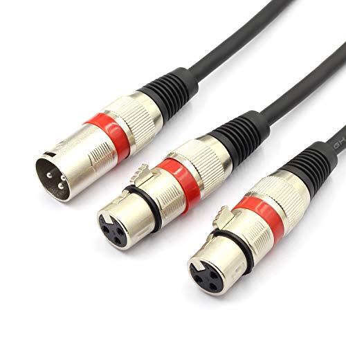 Siyear 1.5Ft Balanced Microphone Patch Y Cable Cords - Xlr Male To Dual Xlr Female 3 Pin Jack Splitter Cord Audio Adapter (Xlr-M To Two Xlr-F)-50 Cm #TOP1