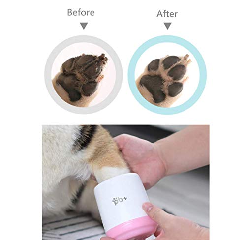 Pet Paw Cleaner Cup for Dogs Cat Foot Washer Cup Portable Cleaning Brush Dog Claw Care with Removable Soft Silicone Bristles for Cleaning Dirty and Muddy Paw,Small Pink 10x8.6CM - Image 4
