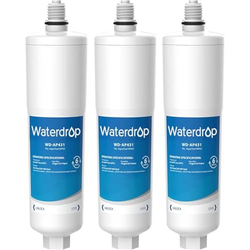 Waterdrop AP431 Replacement Cartridge for Aqua-Pure AP431 Hot Water Scale Inhibitor for AP430SS, Prevent Scale Accumulation and Protect Water Heaters, Pack of 3
