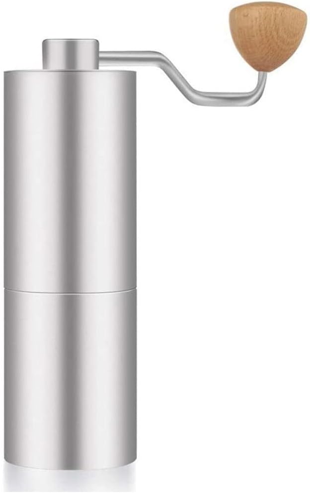Manual Coffee Grinder with Adjustable Coarseness - Conical Burr Mill Brushed Stainless Steel Whole Bean Burr Portable Coffee Grinder for Home Traveling