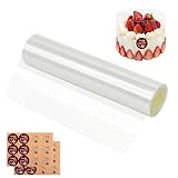 Tortenrandfolie 20cm x 5m Transparent Tortenfolie, Wiederverwendbar Tortenring Folie, Hochwertiges PET-Material, Tortenring Folie Hoch für Herstellung von Kuchen Mousse Gebäck Schokolade Dessertringe