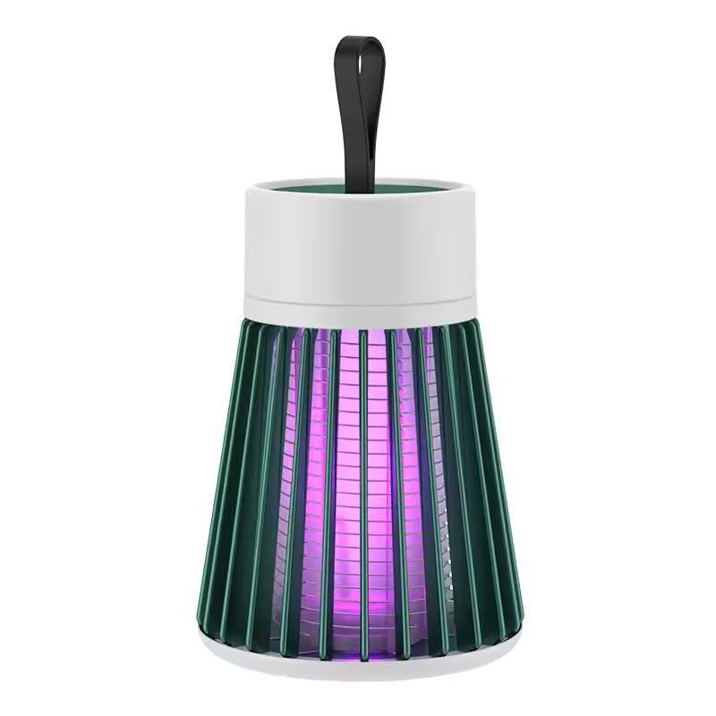 Electric Shock Mosquito Killer Lamp - USB Powered Bug Zapper & Insect Repellent for Indoor & Outdoor Use - UV Fly Trap, Portable Mosquito Eliminator for Bedrooms, Camping, Home, & Outdoors (Green)