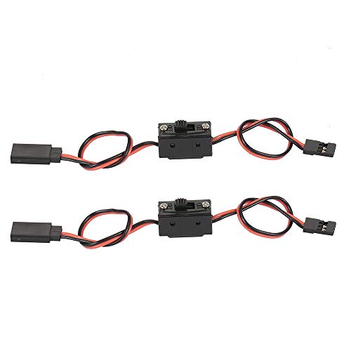 Globact Rc Car Receiver Extra Channel Extended Cable With Power Switch For Bumper W/Light Winch 1/10 1/8 Traxxas Rc4Wd Tamiya Axial Scx10 Rc Car Drone Rc Airplane 2Pcs #TOP1