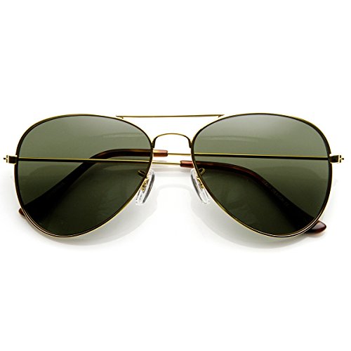zeroUV Original Classic Metal Standard Aviator Sunglasses - Nickel Plated Frame2