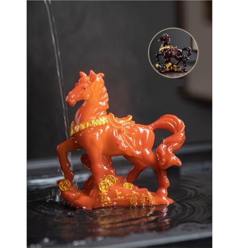 Accessoires Maison Plateau À Thé avec Figurine Cheval Animaux - 4