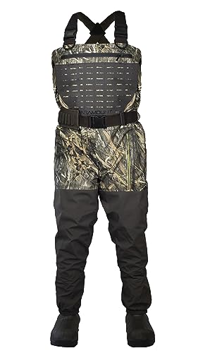 Paramount Outdoors Summit Insulated Breathable Camo Duck Hunting Chest Wader 1600 gram boots (Habitat, 10)