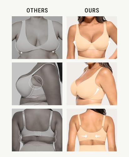 Image of FeelinGirl Women's Unlined Bras Underwire Comfort Full Coverage Tshirt Bras