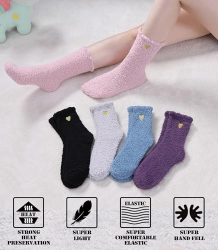 Image of FNOVCO Womens Fuzzy Socks Super Soft Fluffy Winter Warm Cozy Home Sleeping Socks