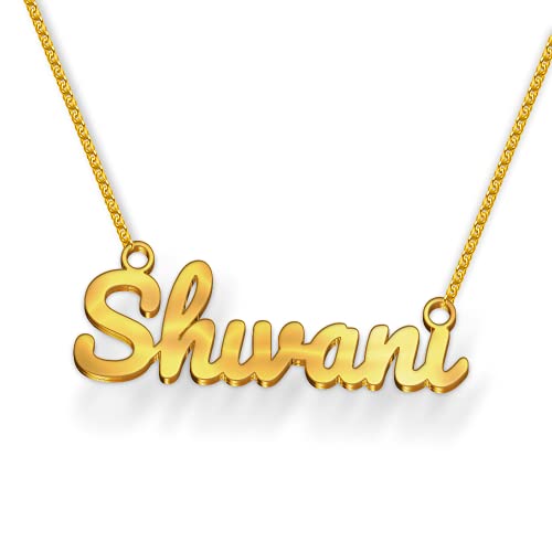 Image of Shivani Cursive Gold & Silver Name Pendant Necklace, Best Jewelry Gift for Girls.