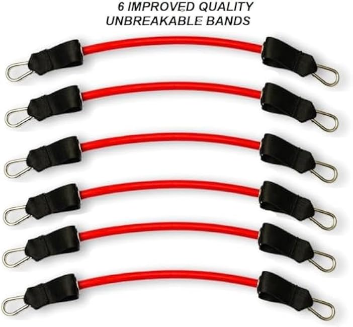 Redge Fit? Complete Portable Full Body Home Gym Park Workout Set | 6 Tension Bars + Black Waist Belt