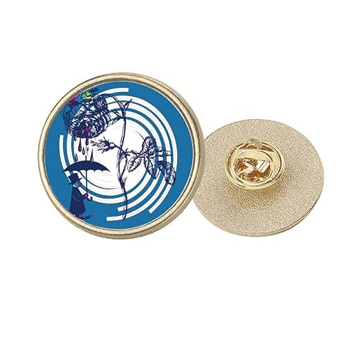 Broche chapeau fleur en métal doré au design ciselé de taille M