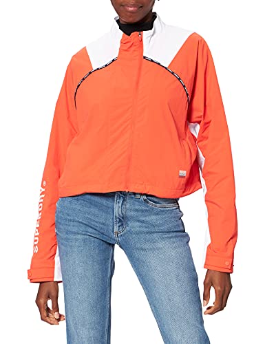 Superdry Womens Run Cropped Weatherproof Jacket, Red Sun, Large