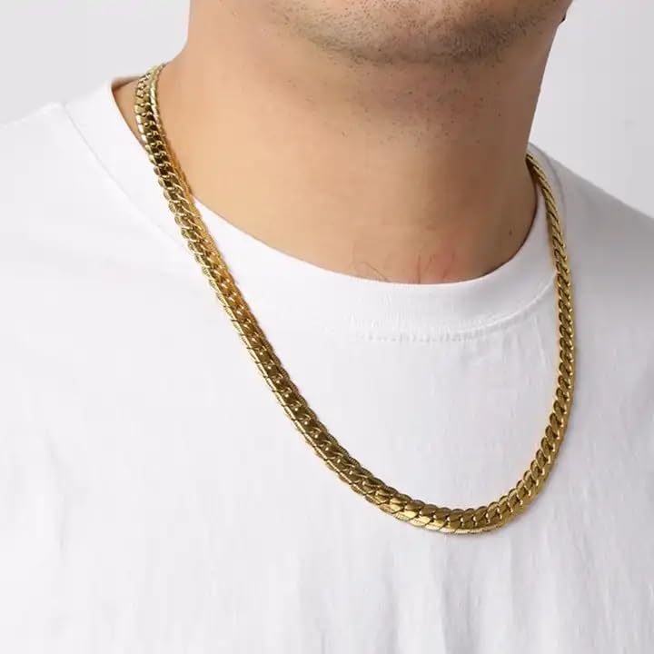 MEENAZ Men's Gold Stainless Steel Chain Combo - Image 5