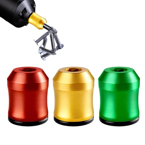 Screwdriver Head Magnetic Ring, Universal Magnetic Drill Bit Holder Set, Removable Magnetic Screw Holder for Hex Screwdriver and Power Bits - Upgrade Bit Magnetizer Ring for DIY Home Repair (3Pcs)