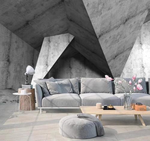 Papel pintado 3D lujo hormigón gris elegante para comedor 3