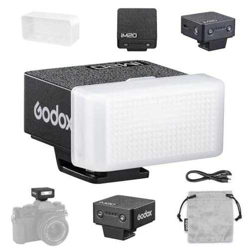 Godox iM20 Mini Camera Flash Speedlite - 470 mAh/Type-c Charge/440 Full-Power Flashes/3s Recycle Times/5 Power Levels/Manual,Camera Flash for Sony zve10/zv1/Sony a7iii/Ricoh gr3/Fujifilm f1 etc.