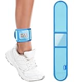 Xxerciz Ankle Band Compatible with Large Fitness Pedometer, Breathable Sport Ankle Band with Transparent Pouch for Step Counter Accessory (Ocean Blue)