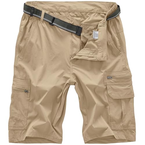 Image of Jessie Kidden Mens Cargo Shorts Expandable Waist Quick Dry Hiking Shorts