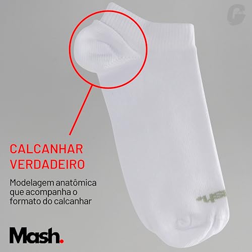 12 Pares Meias Mash Meia Invisível Meia Esportiva Meia Cano Curto Meia Sapatilha Meia Algodão, 12 Br