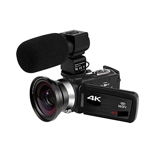 Caméscope vidéo 4K avec carte SD 32G micro et objectif AF pour vlogging