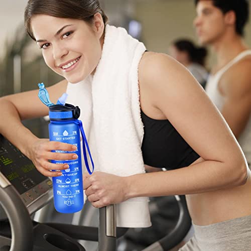 S2C™ Motivational Large Water Bottle 1L Tritan Plastic Bottle With Time Markers, Leak Proof For Kids, School Water Bottles