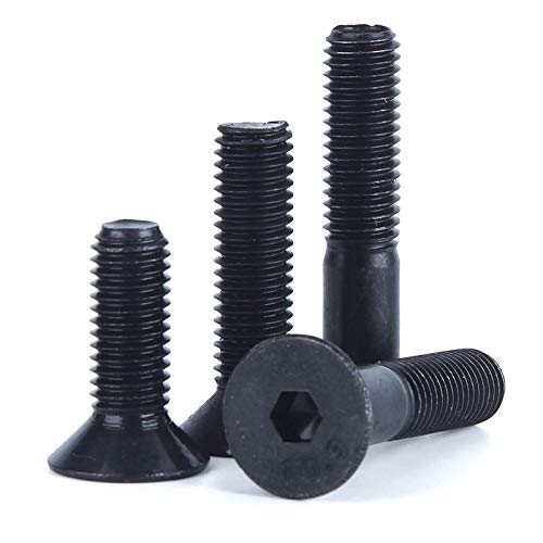 Image of 30 Pcs M6-1.0 x 35mm Flat Head Socket Cap Screws, Alloy Steel Grade 10.9, DIN 7991, Allen Socket Drive,Hex Drive,Black Oxide Finish (M6-1.0 x 35mm)