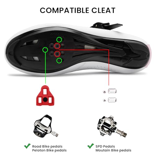 Image of Cycling Shoes for Men Women Compatible with Peloton Bike, Indoor Spin Shoes with Pre-Installed Delta Cleats, Comfortable & Safe Unisex Outdoor Road Cycling Shoes