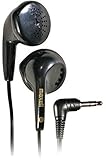 Maxell 190560 Lightweight Extended Use Anisotropic Ferrite Magnet Driver Dynamic Sound Reproduction Stereo Ear Bud - Black (Value)