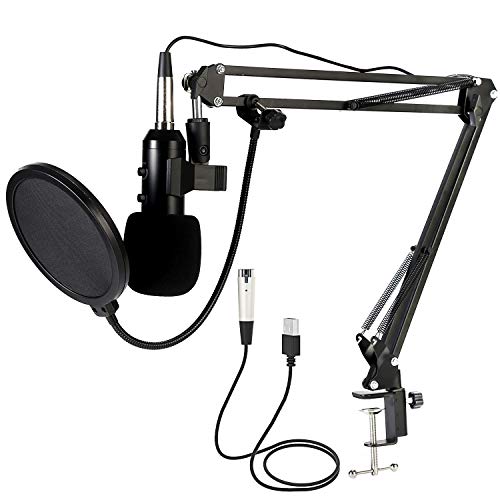 Microfono Condensador, Koolertron Micrófono USB Profesional, Podcast 