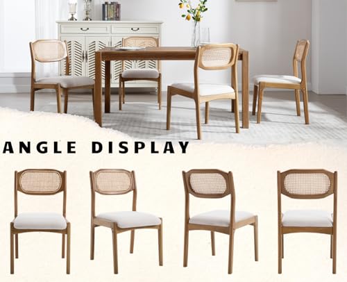 EALSON-Farmhouse-Rattan-Dining-Chairs-Set-of-2-Modern-Mid-Century-Wood-Dining-Room-Chairs-with-Cane-Back-Upholstered-Linen-Kitchen-Side-Chairs-for-Living-Dining-RoomBeige EALSON Farmhouse Rattan Dining Chairs Set of 2 Modern Mid Century Wood Dining Room Chairs with Cane Back Upholstered Linen Kitchen Side Chairs for Living Dining RoomBeige