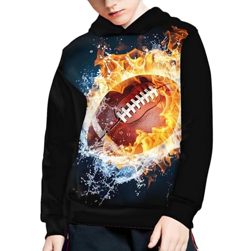 Image of WELLFLYHOM Boys Hooded Sweatshirts Hoodie Pullover Cool Graphic Crewneck Blouses Size 6-16