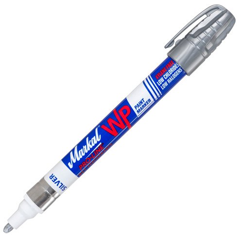 LA-CO Industries, Inc, Markal 96937 - Markal PRO-LINE WP Liquid paint marker for wet surface marking - Silver, Fiber Tip, Pocket Clip Included, Pack of 15