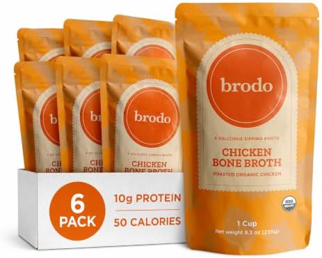 Brodo Organic Chicken Bone Broth, Keto, No Preservatives (6x 8.3 oz)