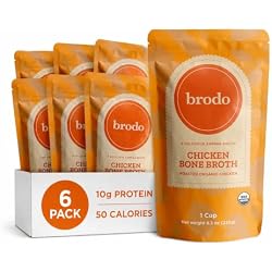 Brodo Organic Chicken Bone Broth, Keto, No Preservatives (6x 8.3 oz) | Organic Bone Broth with Collagen, Protein Soup & Sipping Broth for Healthy Meal Prep, Soups and Bone Broth Packets