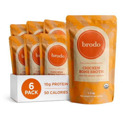 Brodo Organic Chicken Bone Broth, Keto, No Preservatives (6x 8.3 oz)