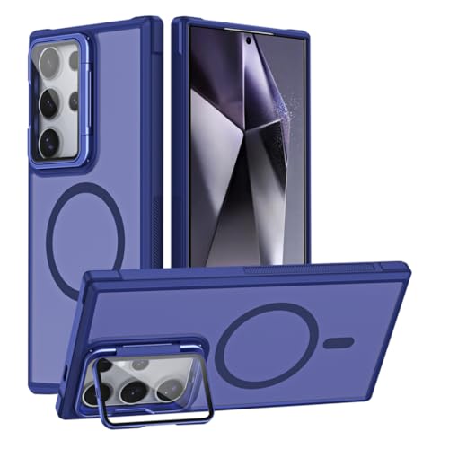 Étui magnétique S23 Plus bleu marine anti-rayure et antichoc