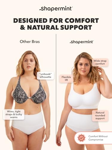 Image of SHAPERMINT Wireless Bras for Women No Underwire - Small to Plus Size Bralettes with Support and Natural Lift