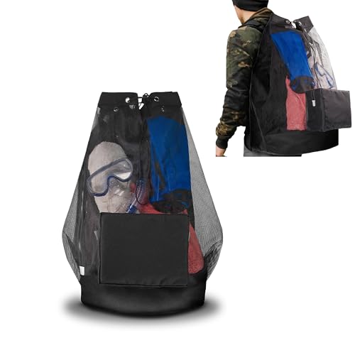 Yurvro Mesh Scuba Diving Bag - XL Dive Backpack for Scuba and Snorkeling Diving Gear - Water Sports and Swimming Equipment Carrier - Waterproof Phone Bag Included