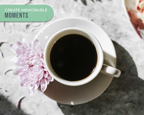 Comfify CER-0318-WH 4Oz. Espresso Cups Set Of 4 With Matching Saucers - Premium White Porcelain, 8 Piece Gift Box Demitasse Set – Italian Caffè Mugs, Turkish Coffee Cup thumb #3