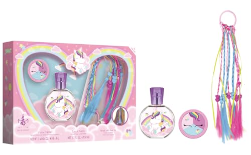 Eau my Unicorn Estuche con EDT 50 ml, Sombra de Ojos y Trenzas con goma