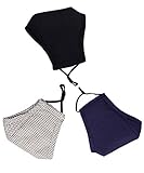 3-Pack PM 2.5 Cotton Face Mouth Mask Muffle with Fliter Respirator Comfy Reuseable Dustproof Antibacterial Mouth Cover Warm Windproof Face Protective Guaze Mask