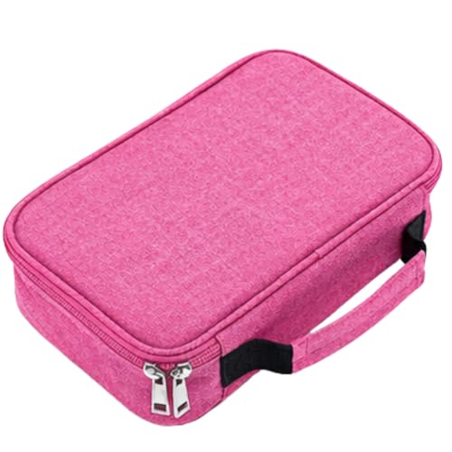 Estojo Escolar Box Organizador Grande com 72 Divisórias – Porta Canetas, Lápis e Acessórios com Alça – Multifuncional para Escola, Faculdade e Escritório Masculino e Feminino Premium Rosa